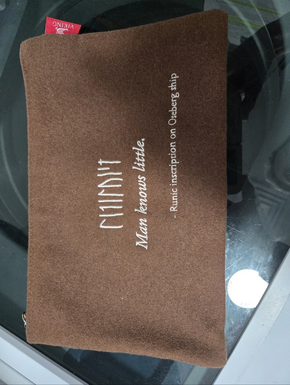 Viking Cruise Brown Wool Zipper Travel Bag